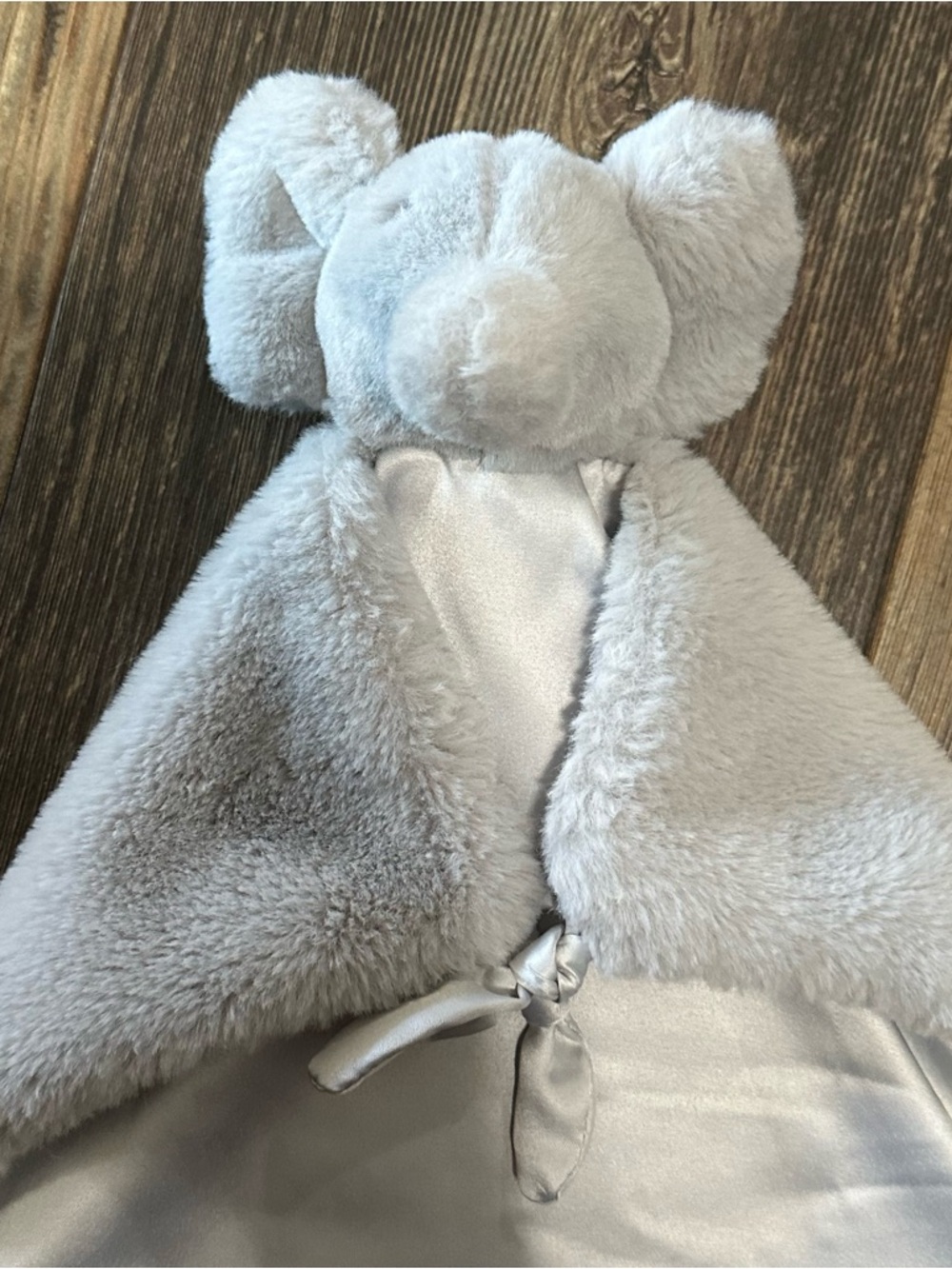 Pottery Barn Kids gray elephant thumbie knotted plush security blanket lovey PBK